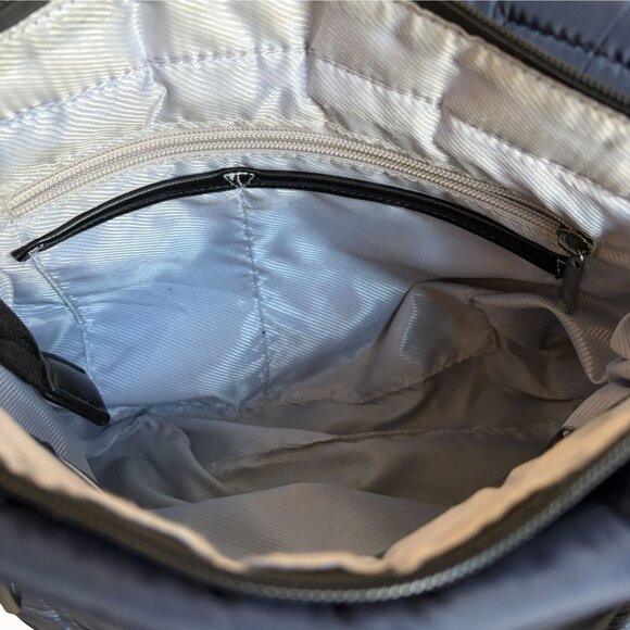 Sondra Roberts Squared Navy Puffer Tote Purse Nylon Shoulder Bag Quilted - Picture 11 of 11